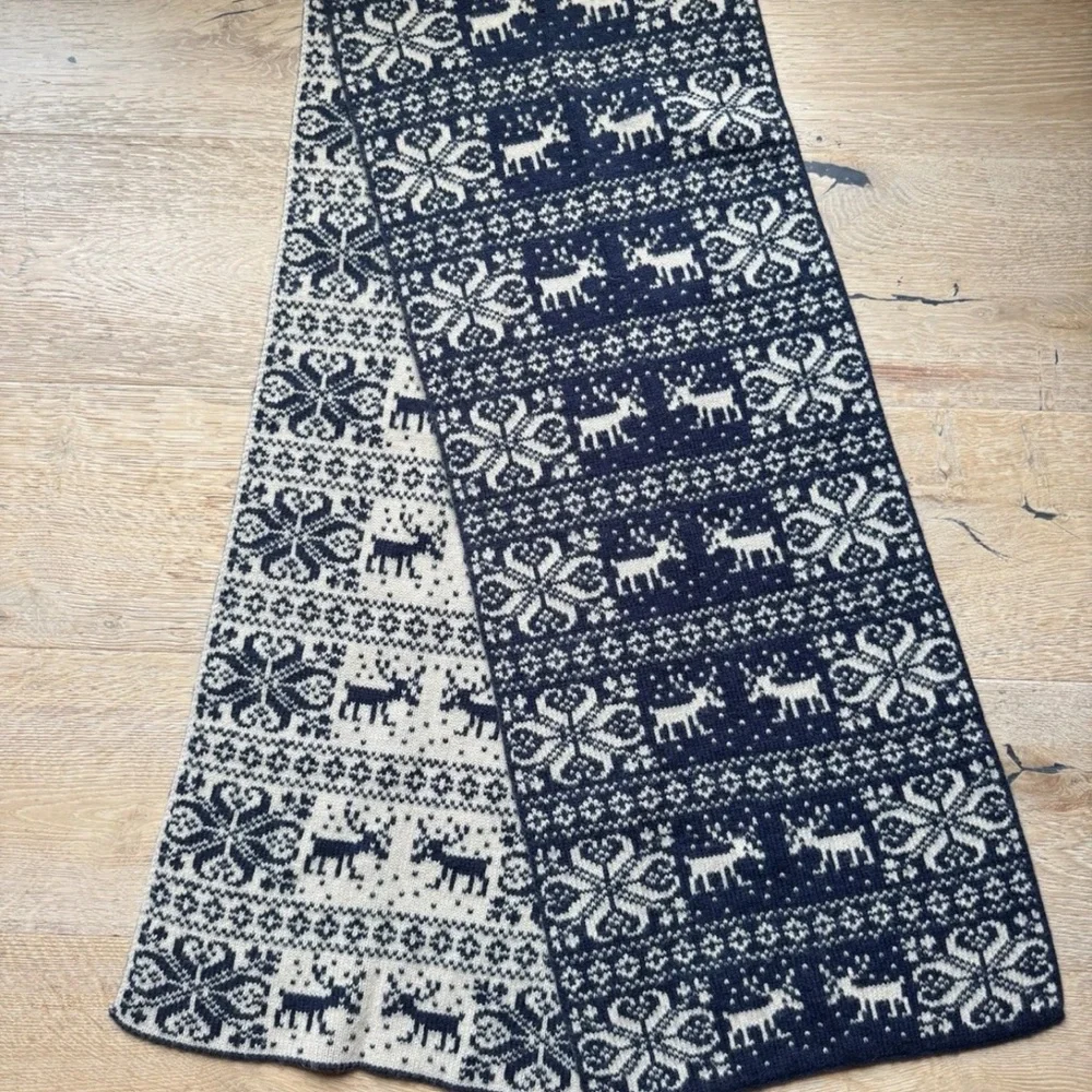 🔥FAIR ISLE Nordic Large Reversible scarf STUNNING! Price Firm!